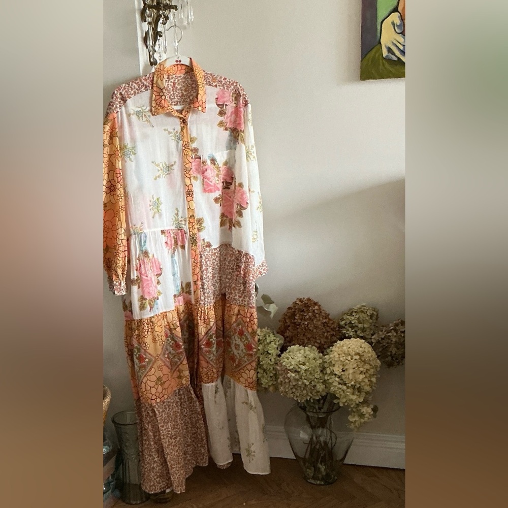 Johnny Was Floral Patchwork Maxi Dress - Multicolor Sz XL-2XL
